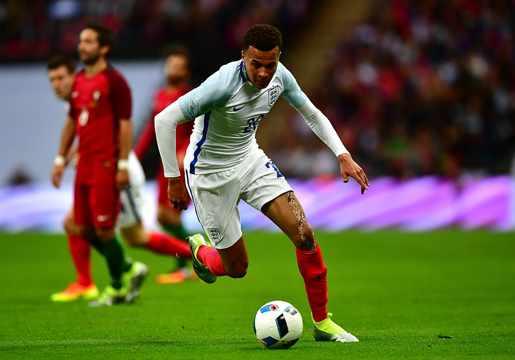 LONDON, ENGLAND - JUNE 02:  Dele Alli of England in action during the international friendly match between England and Portugal at Wembley Stadium on June 2, 2016 in London, England.  (Photo by Dan Mullan/Getty Images)