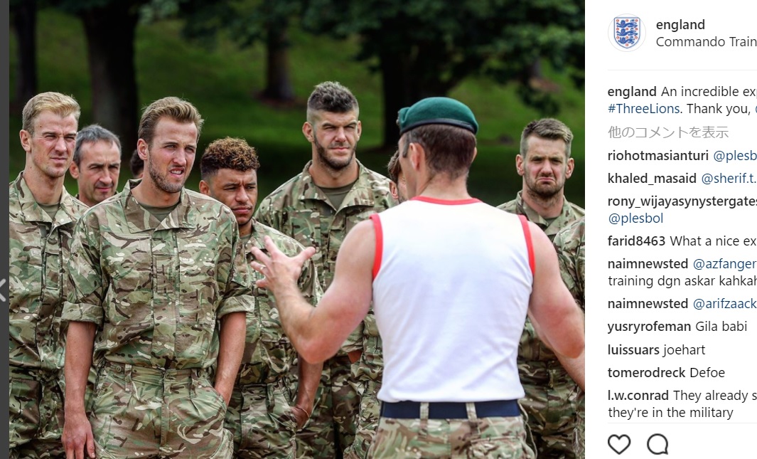 イングランド代表 異例のイギリス海兵隊入隊 2日間トレーニングで意識革命 迷彩服姿公開 フットボールゾーン