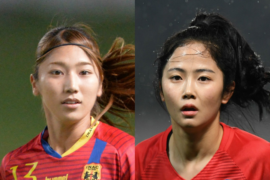 日韓美人対決 と話題 なでしこ仲田 韓国代表イ ミナと ピース2ショット 公開 フットボールゾーン