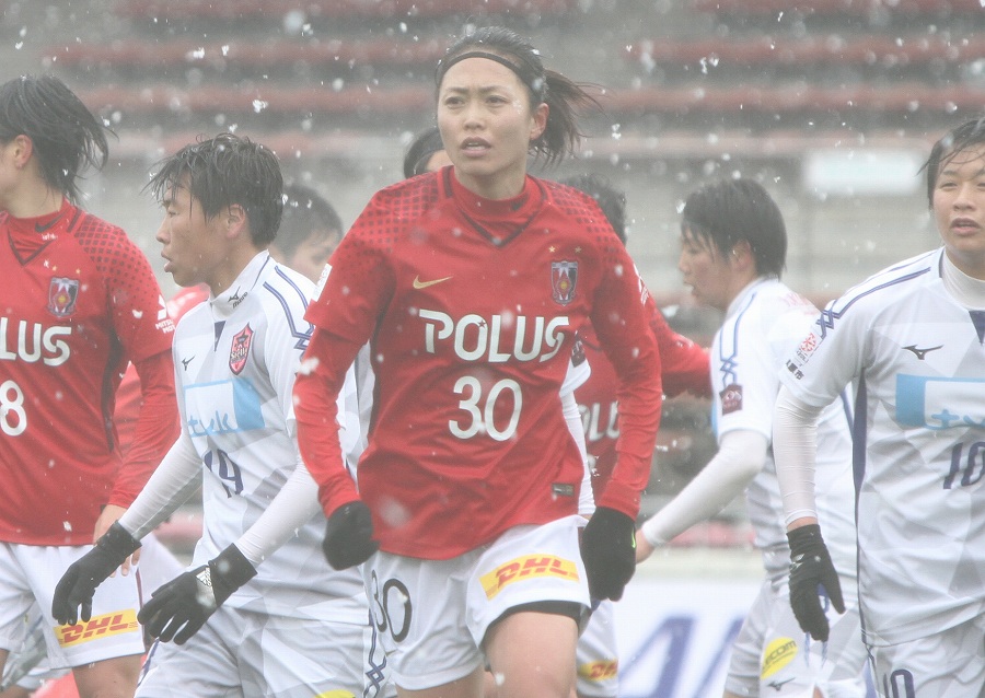 浦和レッズレディースFW安藤梢【写真：Football ZONE web】