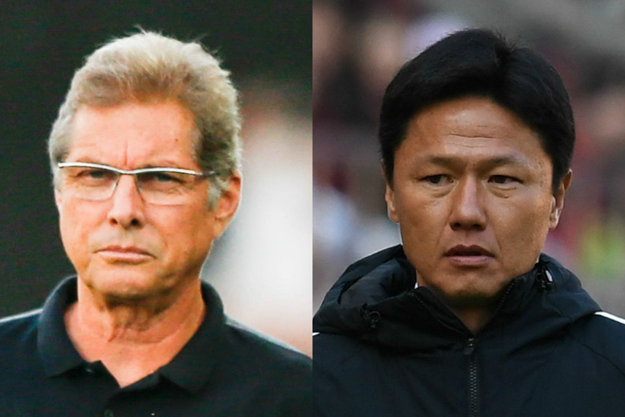 浦和・オリヴェイラ監督(左)と鹿島・大岩監督(右)は、試合後に互いを称えあった【写真:Getty Images】