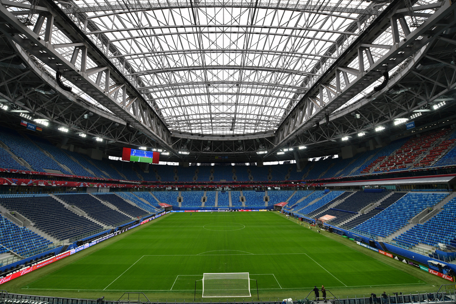 ロシアW杯で使用される、サンクトペテルブルク・スタジアム【写真：Getty Images】