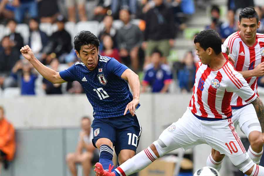 パラグアイ戦1得点2アシストの香川は、W杯に向けて自信を覗かせている【写真：AP】