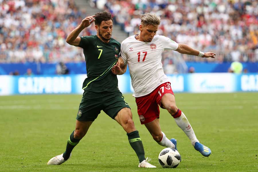 オーストラリア対デンマークの一戦は1-1ドローに終わった【写真:Getty Images】