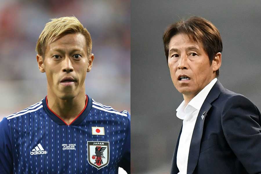 本田（左）投入で同点弾、西野監督（右）は何を指示？【写真：Getty Images】