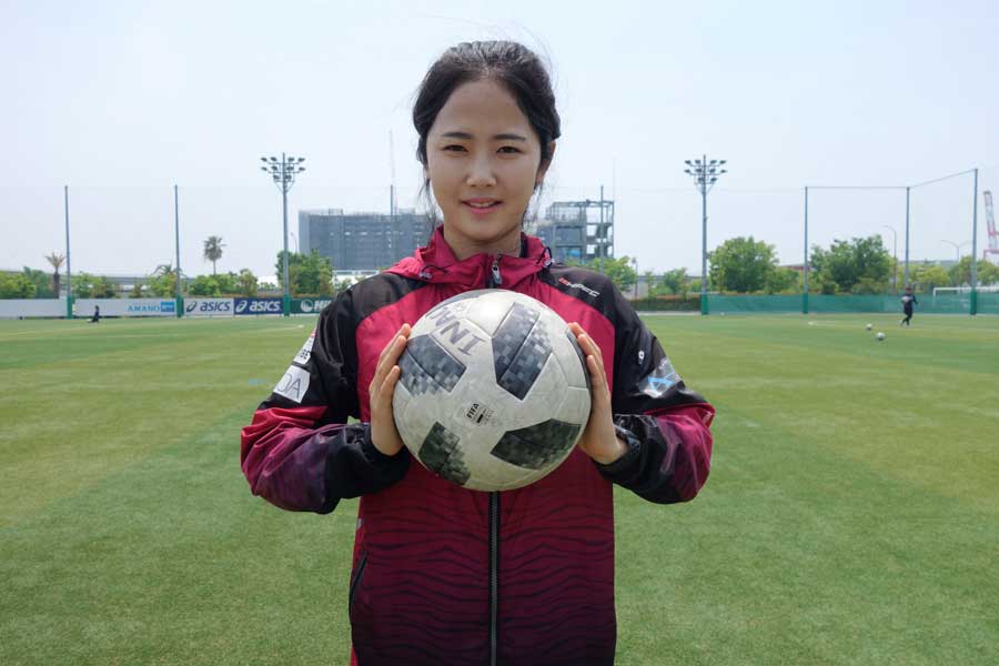 今季なでしこリーグ（日本女子サッカーリーグ）のINAC神戸レオネッサに移籍した韓国女子代表MFイ・ミナ【写真：金 明昱】