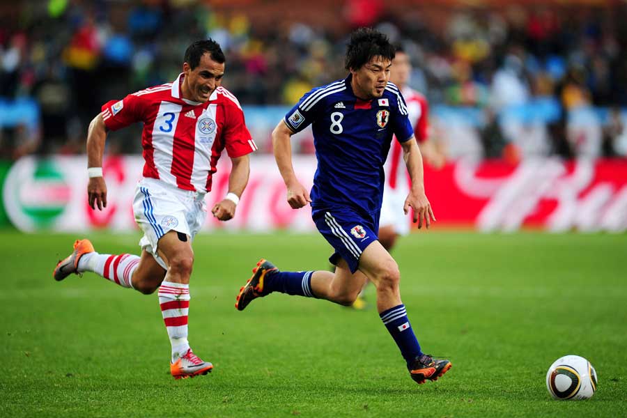 2010年大会メンバーである松井が、西野ジャパンにエールを送っている【写真：Getty Images】