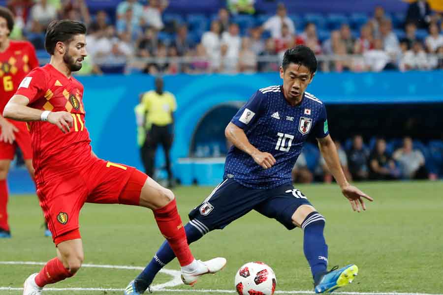 W杯での活躍にリバプールファンが香川にラブコールを送っている【写真：AP】