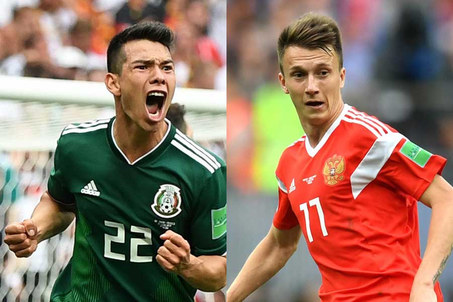 1位にはメキシコ代表のロサーノ、3位には開催国ロシアのゴロビンが選出された【写真：Getty Images】