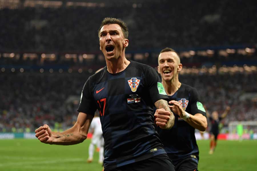 イングランド戦で決勝点を挙げたマンジュキッチはクロアチアの戦いを誇った【写真:Getty Images】