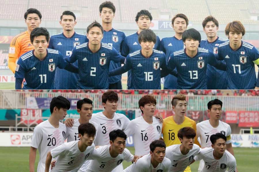U-21日本代表は9月１日、アジア大会男子サッカー決勝でU-23韓国代表と相まみえる【写真：Getty Images＆AP】