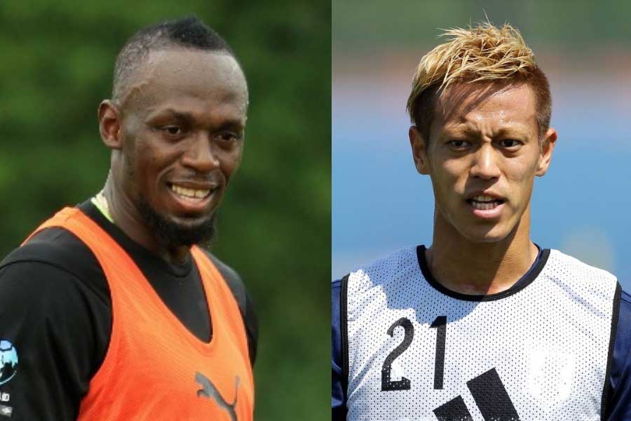 Aリーグでボルトと本田の対戦実現?【写真:Getty Images & AP】