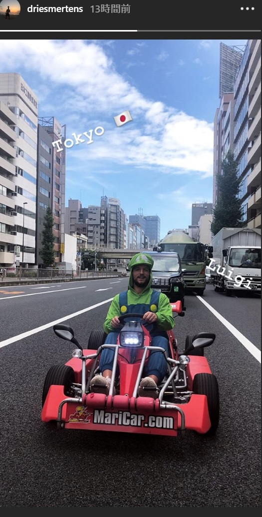 ベルギー代表fw ルイージ姿で東京出没 道路疾走 マリオカート運転写真 が話題 フットボールゾーン 2