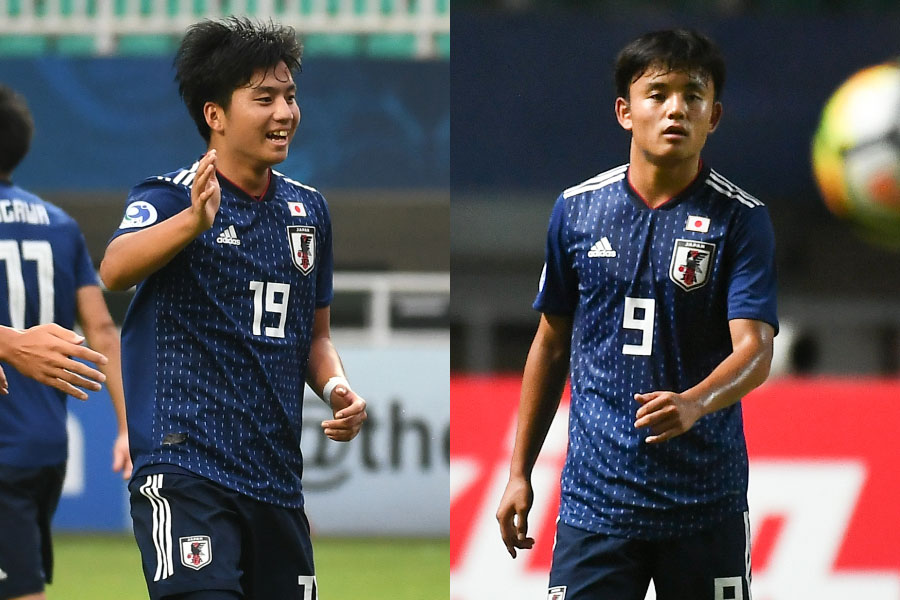 （左から）MF山田康太、FW久保建英【写真：ⒸAFC】