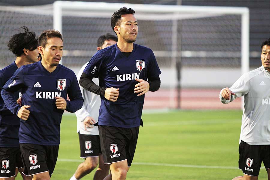 代表合宿2日目から練習に合流したDF吉田麻也【写真：Football ZONE web】