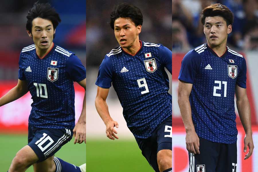 （左から）中島翔哉、南野拓実、堂安律【写真：Getty Images】