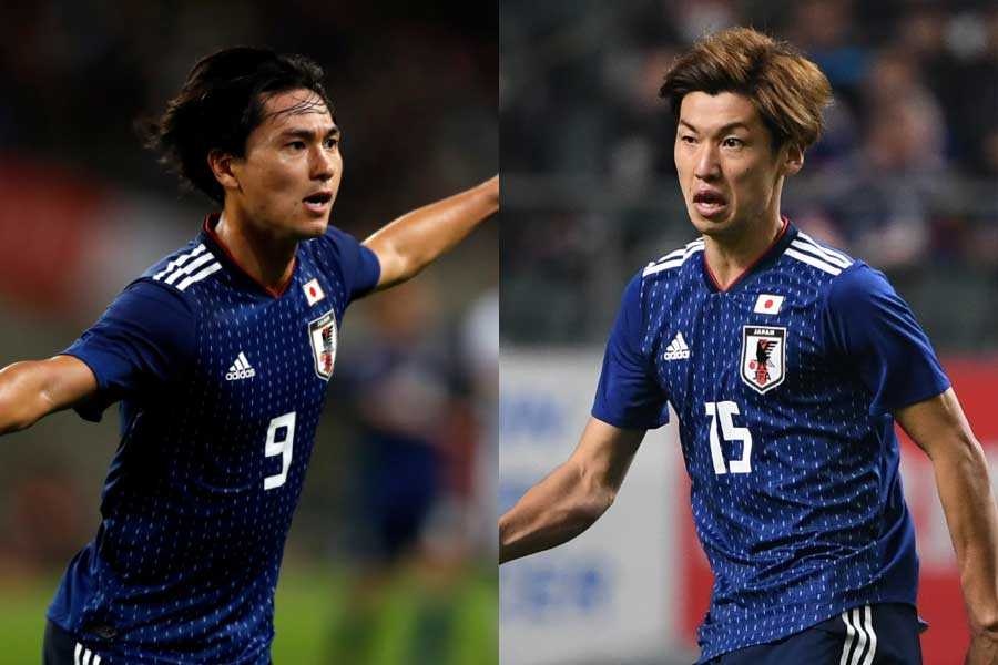 南野拓実（左）、大迫勇也（右）【写真：Getty Images ＆ 田口有史】