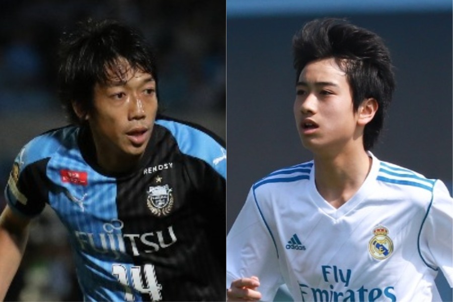 (左から) 中村憲剛、中井卓大【写真：Football ZONE web & 荒川祐史】