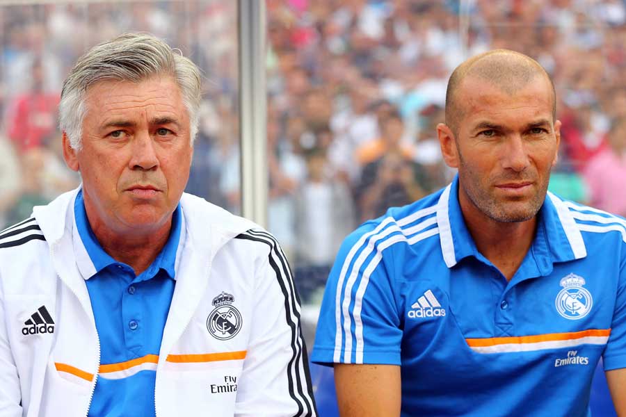 レアルを率いた時には、“アシスタントコーチ”となったジダン氏と再会を果たした【写真：Getty Images】