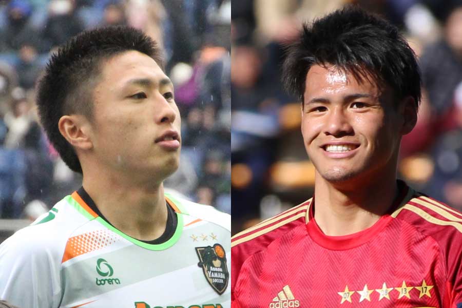 青森山田のMF檀崎竜孔（左）、流経大柏のDF関川郁万（右）【写真：Football ZONE web】