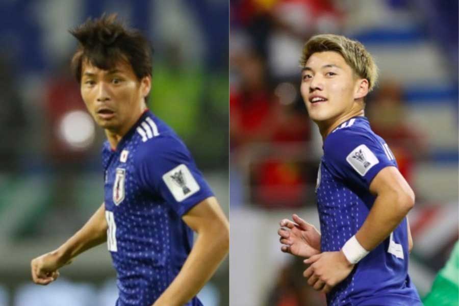 ベトナム戦でA代表初共演となった乾と堂安【写真:Yukihito Taguchi】