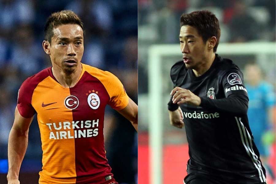 同じトルコリーグでプレーする長友と香川【写真：Getty Images ＆ (C)BesiktasJK】