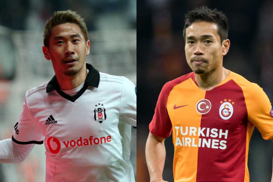 ベジクタシュMF香川真司（左）、ガラタサライMF長友佑都（右）【写真：Getty Images ＆ (C)BesiktasJK】