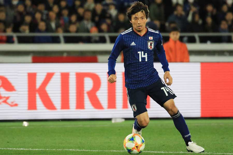 後半26分にピッチに立った乾、短い時間ながら“らしさ”を見せてくれた【写真：Noriko NAGANO】