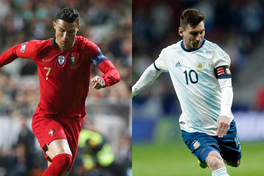 ロナウド（左）とメッシ（右）【写真：AP】