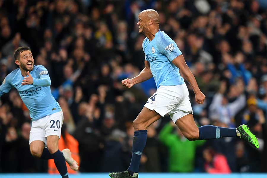 第37節レスター戦で決勝ゴールを挙げたDFコンパニ【写真：Getty Images】