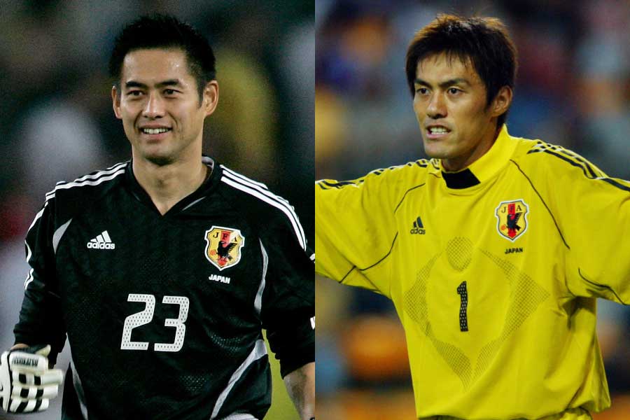 (左から)元日本代表GK川口能活、GK楢崎正剛【写真:Getty Images】
