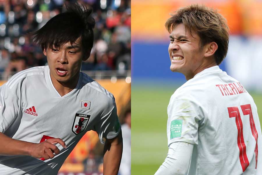 斉藤光毅（左）と田川亨介（右）が代表チームからの離脱が決まった【写真：Getty Images ＆ AP】