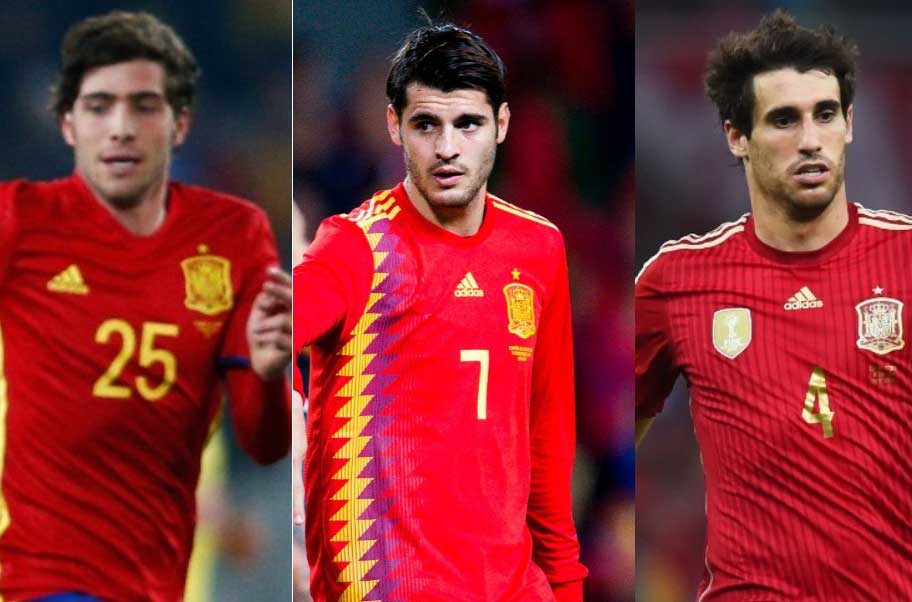 (左から) セルジ・ロベルト  アルバロ・モラタ  ハビ・マルティネス【写真：Getty Images】