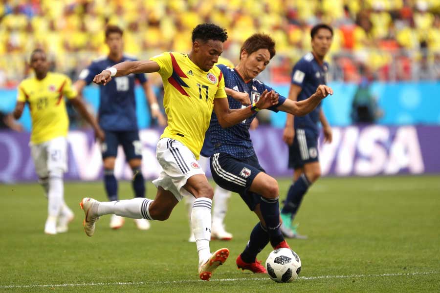 コロンビア戦では攻守両面で積極的な関与を果たした【写真:Getty Images】