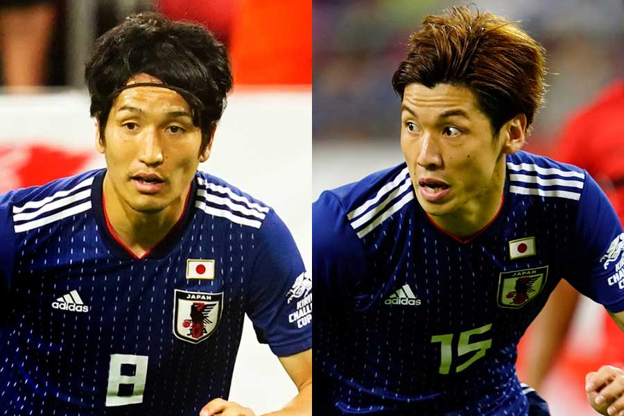 MF原口(左)とFW大迫(右)が3バックシステムについて言及【写真:Yukihito Taguchi】