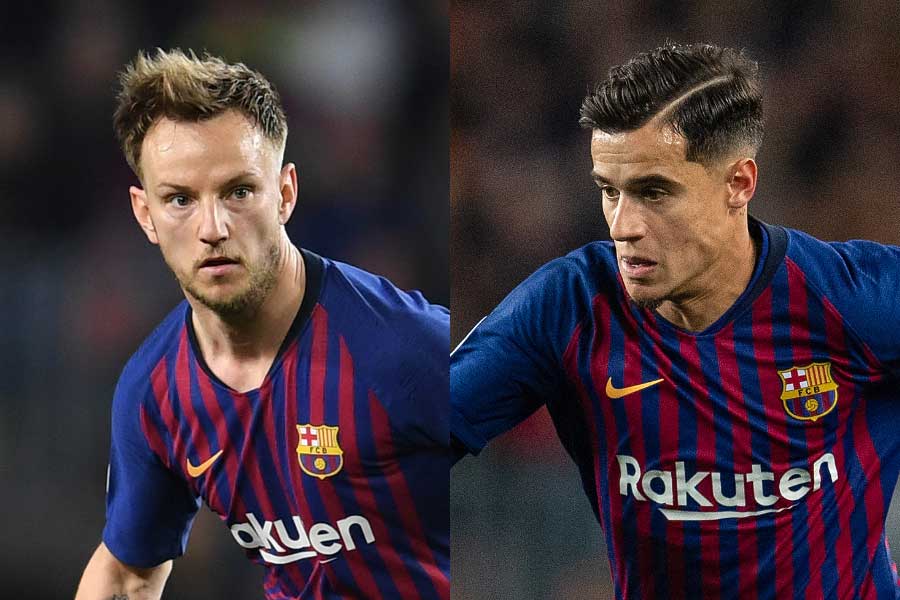バルセロナのMFラキティッチ（左）、MFコウチーニョ（右）【写真：Getty Images】