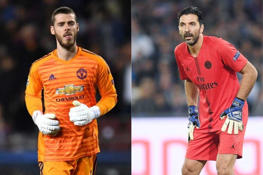 PSGを退団したブッフォン(右)の後釜としてユナイテッドのデ・ヘアが浮上【写真：Getty Images】