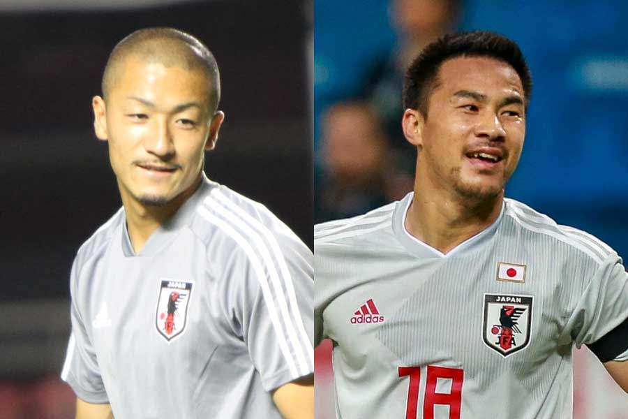 前田は岡崎のプレーに刺激を受けたようだ【写真：Football ZONE web ＆ Getty Images】