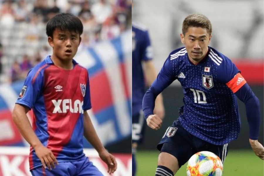 初選出のMF久保(左)ら若手について、香川が言及【写真：高橋学 & Getty Images】