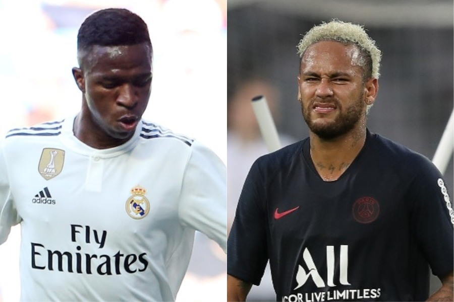 移籍交渉に名前が挙がっているレアルFWヴィニシウスとPSGのFWネイマール【写真：Getty Images】
