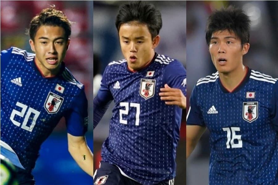 伊藤が名前を挙げた(左から)安部、久保、冨安【写真：Getty Images】