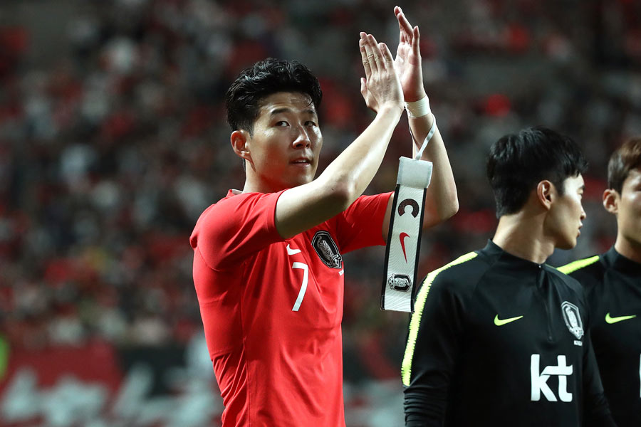 2ゴールを決めた韓国代表FWソン・フンミン【写真：Getty Images】