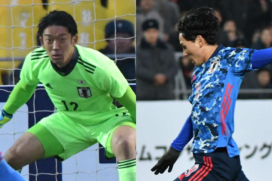 日本代表GK権田修一（左）とMF南野拓実【写真：AP】