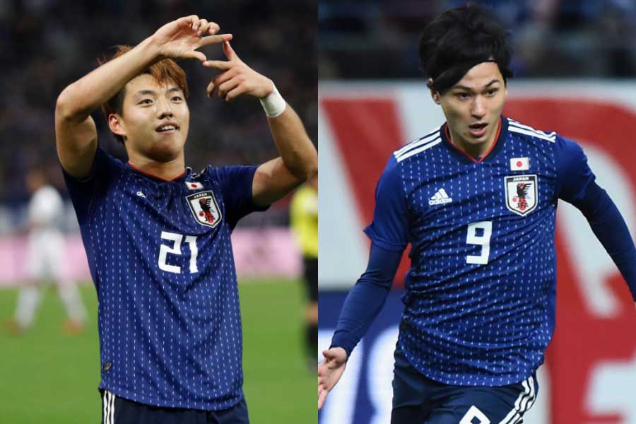 （左から）MF堂安、MF南野【写真：田口有史＆Getty Images】