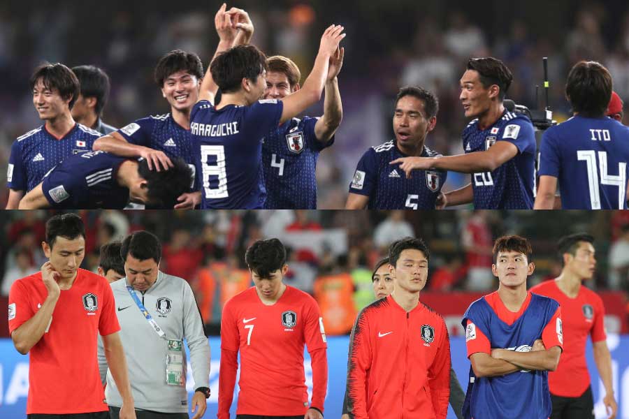 韓国メディアは、「成功の日本、失敗の韓国」と両国を比較している【写真：Getty Images＆ⒸAFC】