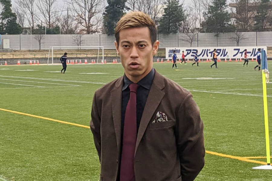 新クラブ「One Tokyo」のトライアウトに姿を現した本田圭佑【写真：Football ZONE web】