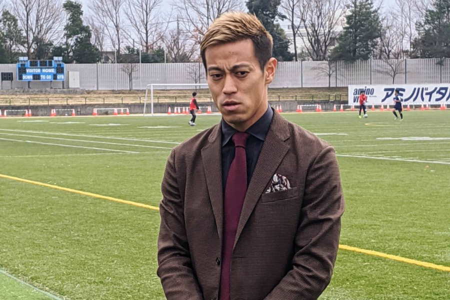 新クラブ「One Tokyo」のトライアウトに姿を現した本田圭佑【写真：Football ZONE web】