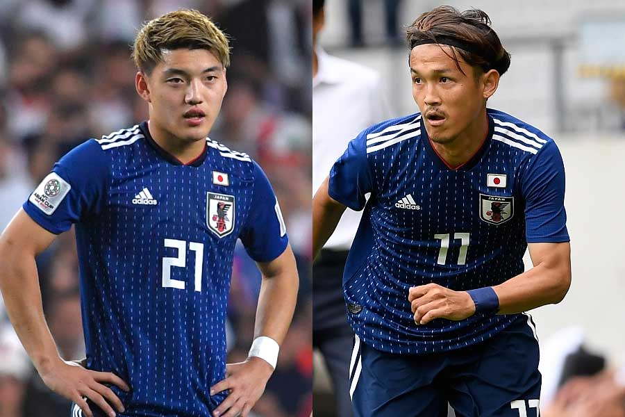 （左から）日本代表MF堂安、MF宇佐美【写真：Getty Images】