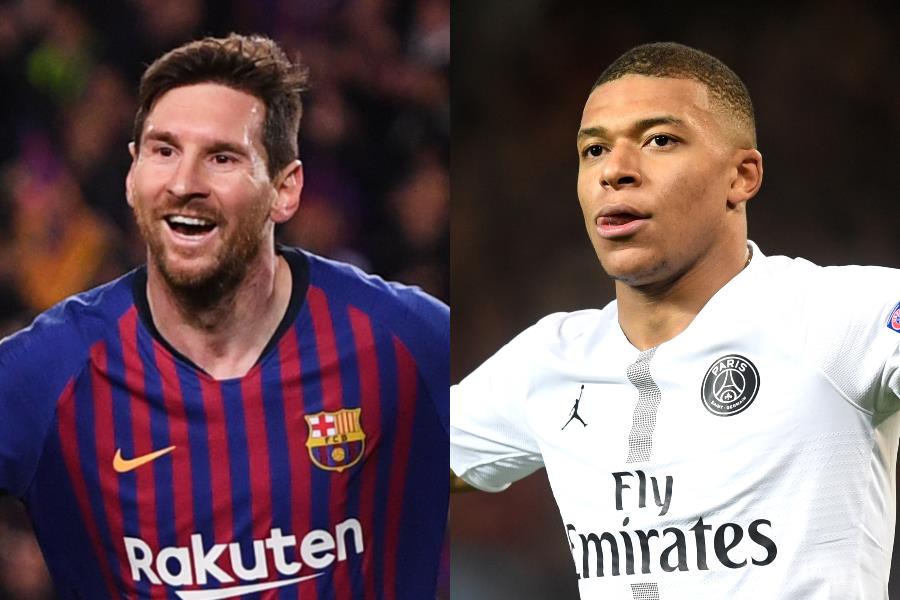 バルセロナのFWメッシ、PSGのFWムバッペ【写真：Getty Images】