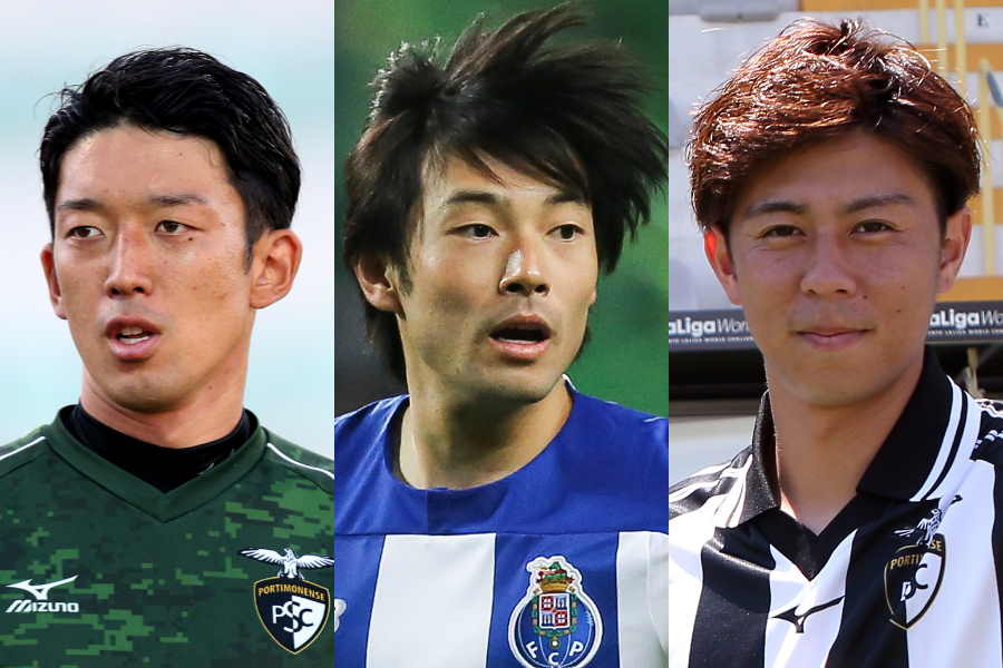 （左から）権田修一、中島翔哉、安西幸輝【写真：Getty Images&PORTIMONENSE SAD】